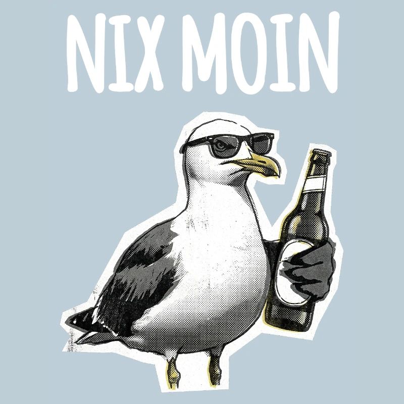Lustiger Spruch Norddeutschland Möwe Bier
