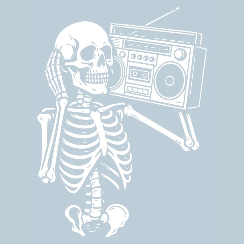 Skelett Ghettoblaster Retro Groove
