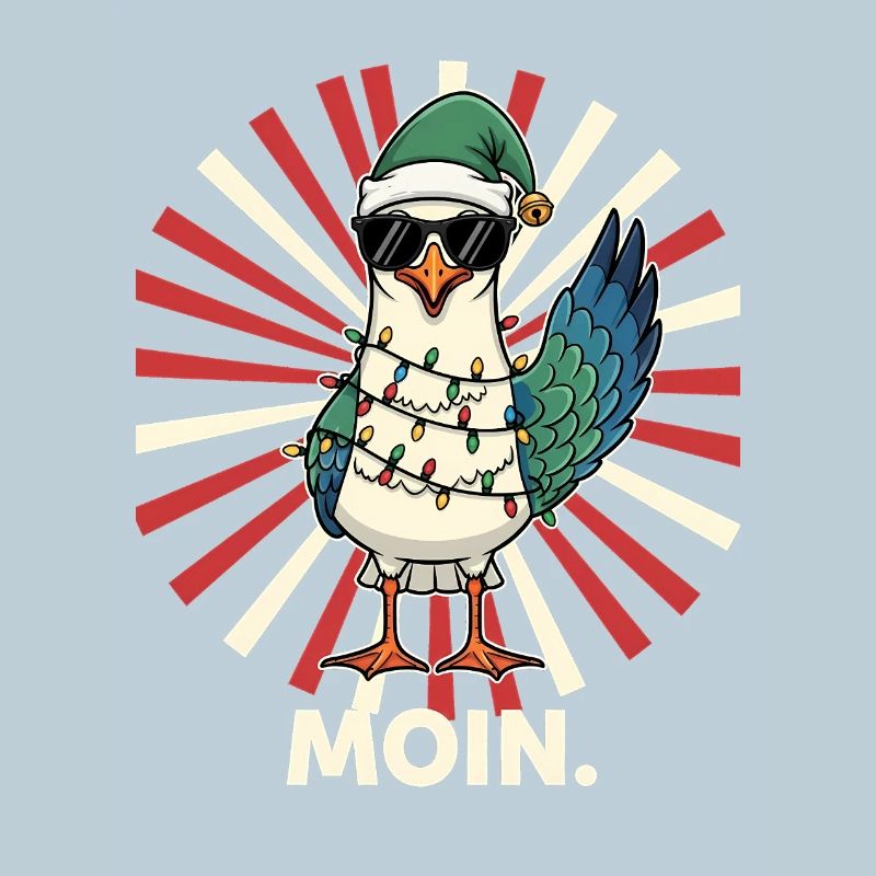 Moin Weihnachts-Möwe Lichter Nordsee Ostsee