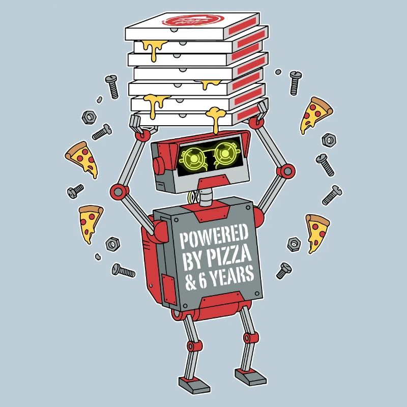 Propulsé par un robot du 6e anniversaire de Pizza