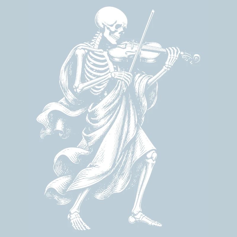 Squelette joue du violon