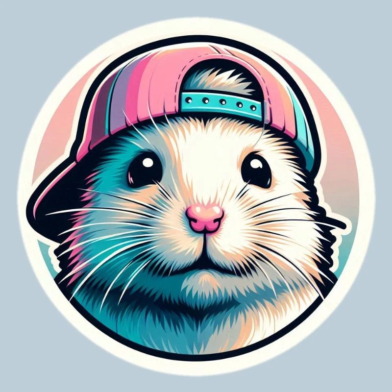 Hamster avec bonnet en pastel