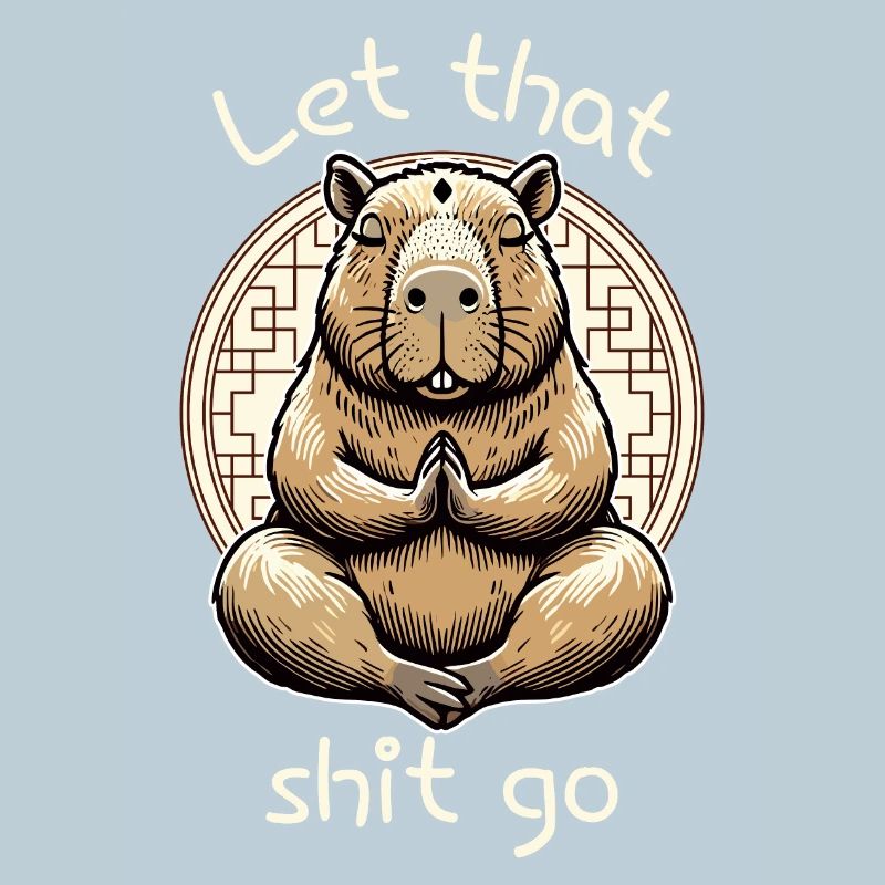 Let That Shit Go – Meditierendes Capybara