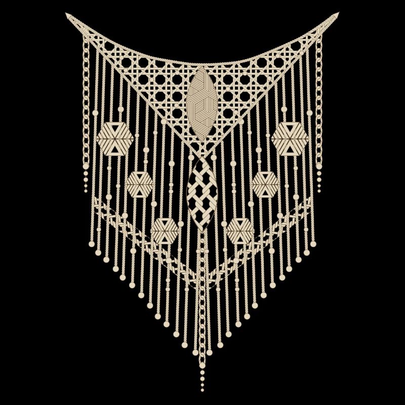Ornement de macramé fin avec des détails géométriques