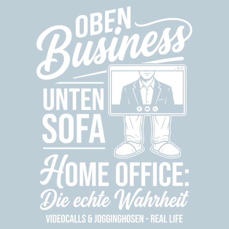 Homeoffice: Oben Business, unten Sofa