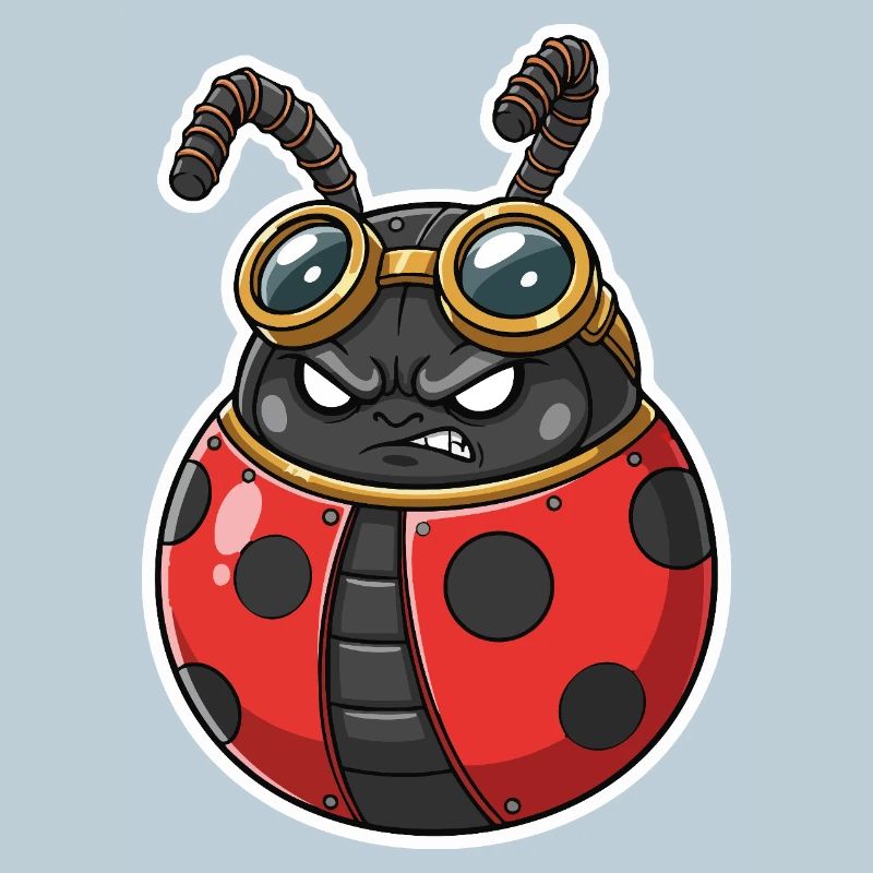 Steampunk Ladybug Red and Chrome Armor