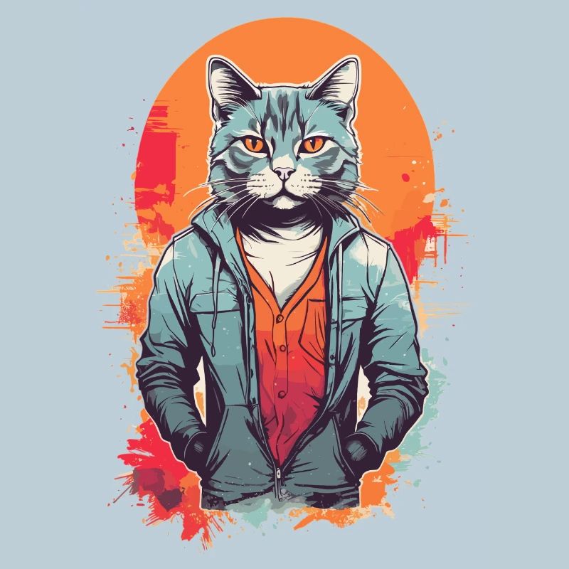 Chat gris froid