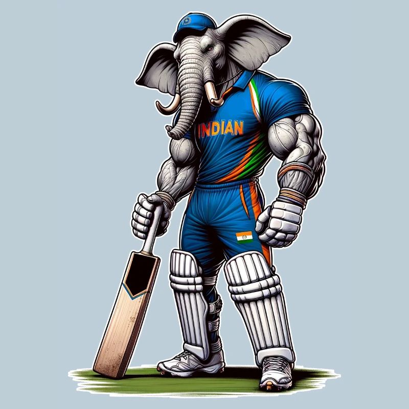 India cricket sport elephant design
