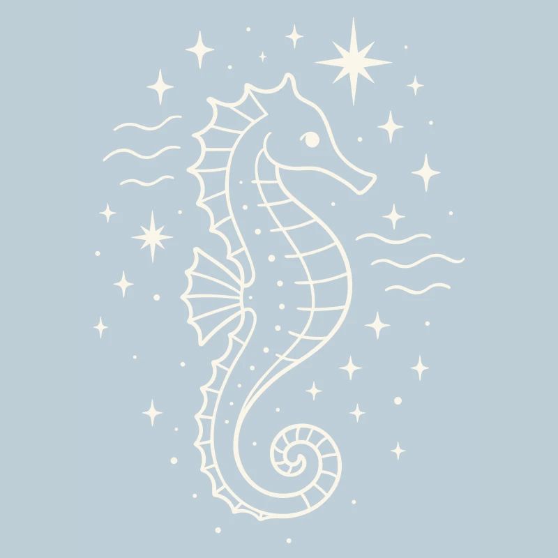 Seepferdchen mit Sternen Mystic Ocean Yule