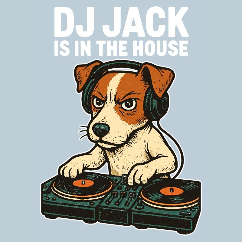 Jack Russell Terrier DJ Platines Cadeau Techno