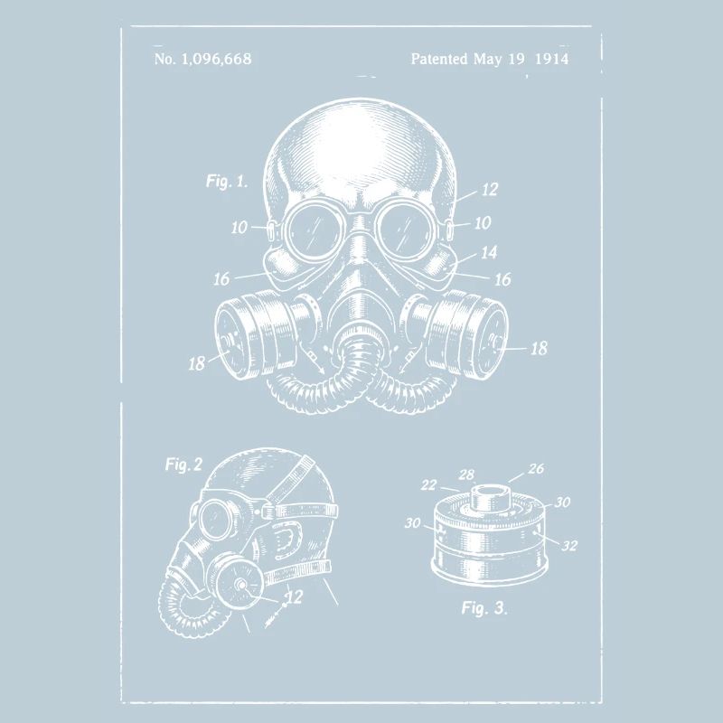 Illustration du plan du masque à gaz