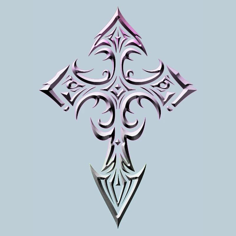 Gradient Gothic Cross Glyph