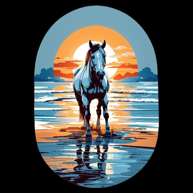Cheval sur la plage