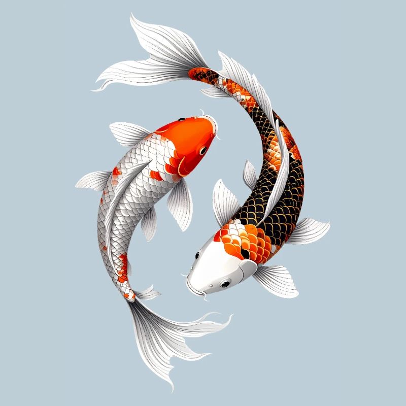 Leuchtende Spirale Koi Karpfen