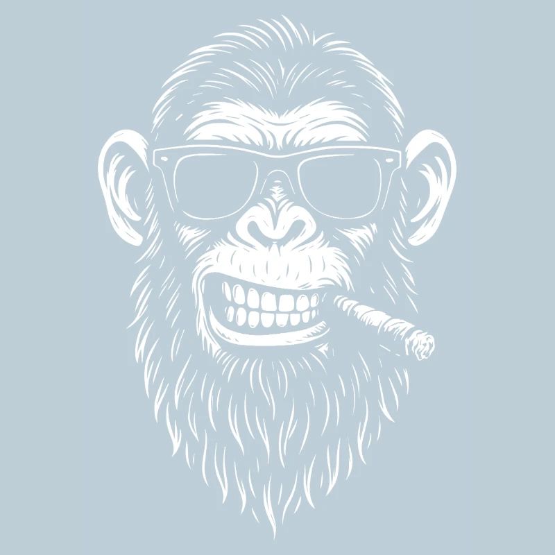 Affe mit Bart und Zigarre