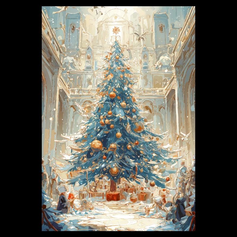Cathédrale de Noël Aurora Blue