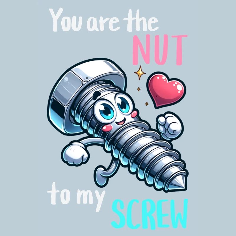 Funny Screwing Nut Pair Design