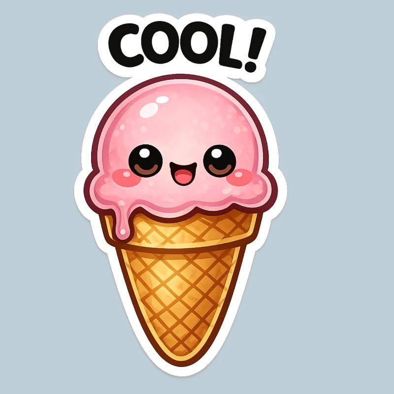Kawaii Eiscreme Sticker