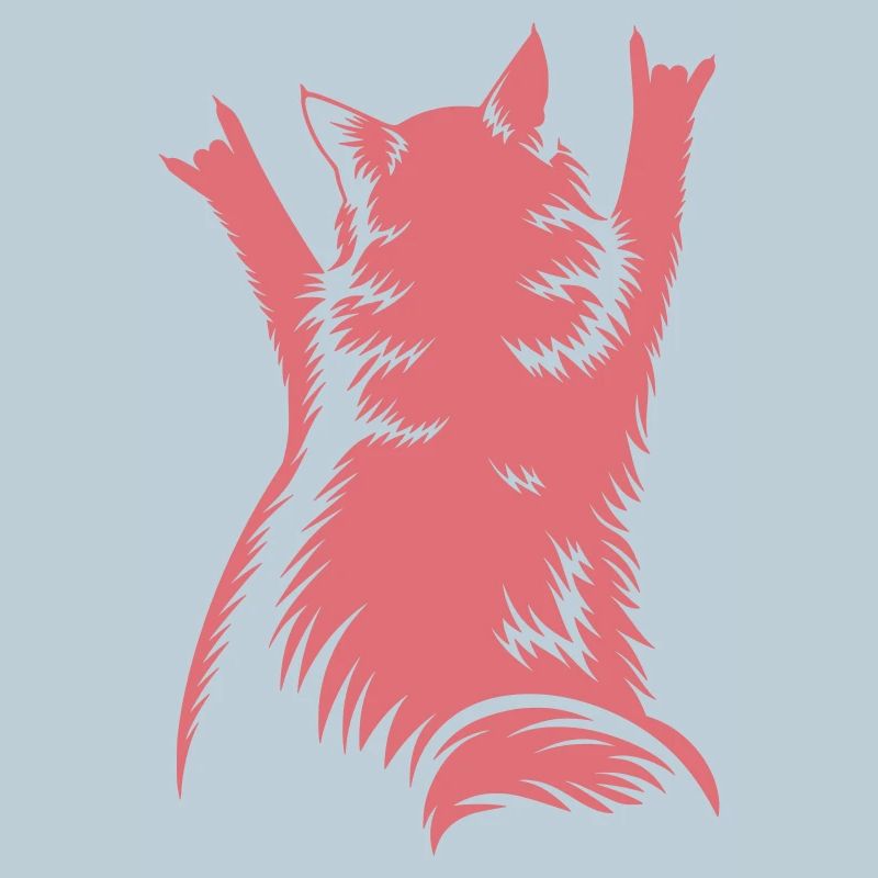 Rock Cat Back View – Devil Horns