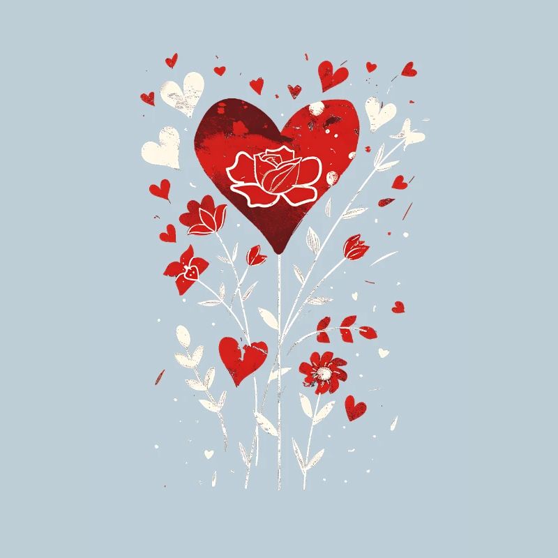 Conception de la Saint-Valentin avec des cœurs, des feuilles et des Roses