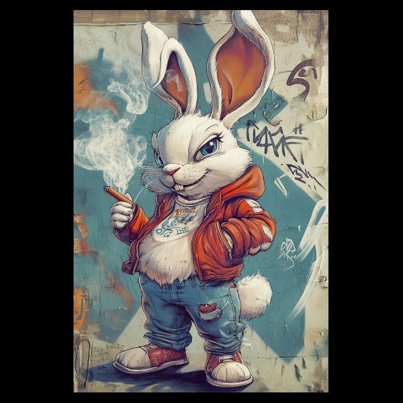 Graffiti Hase Hoodie