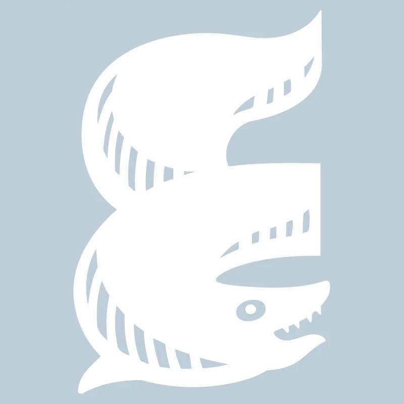 Fish Symbol | E Letter | white Vectorgraphic