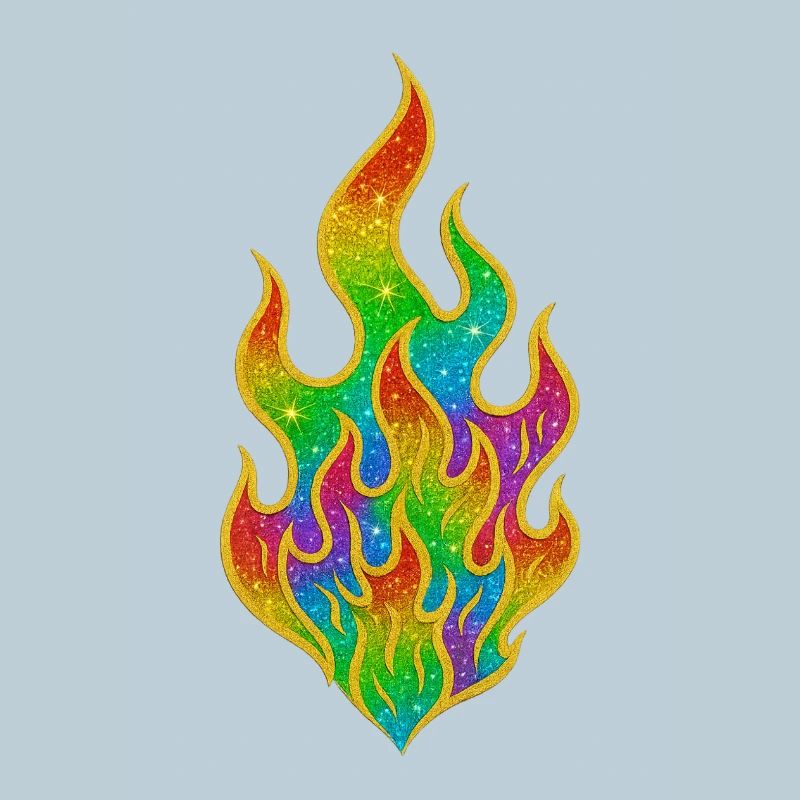 Regenbogenfeuer Glitzerflamme