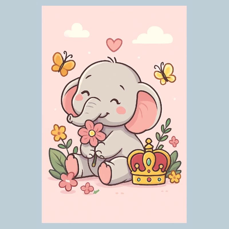 Pastel Elephant Crowned