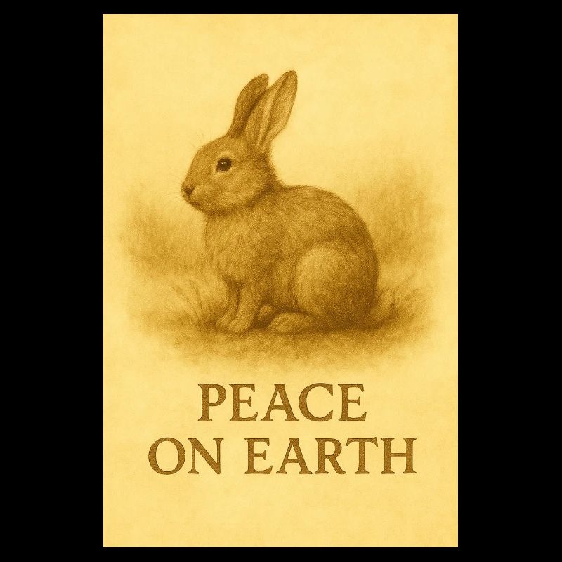 Paix sur Terre Imprimé Lapin
