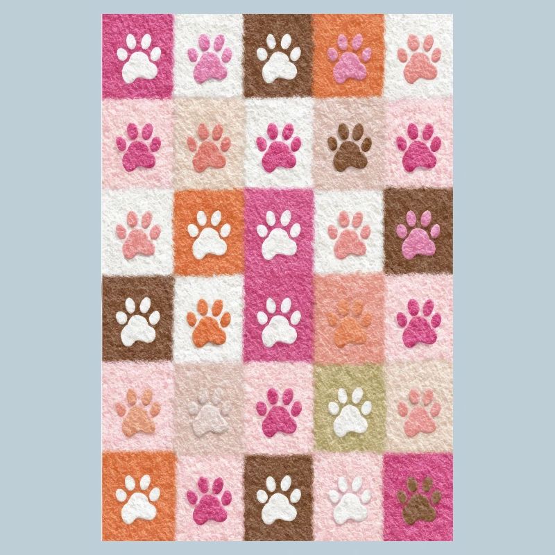 Pfotenabdruck-Patchwork-Plüschfelder