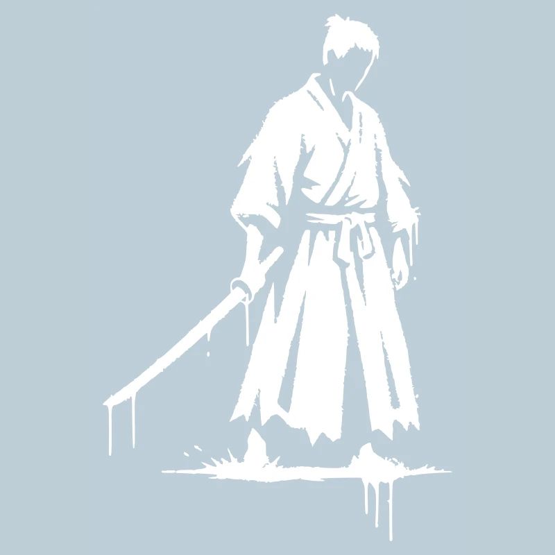 Sad ronin samurai warrior graffiti
