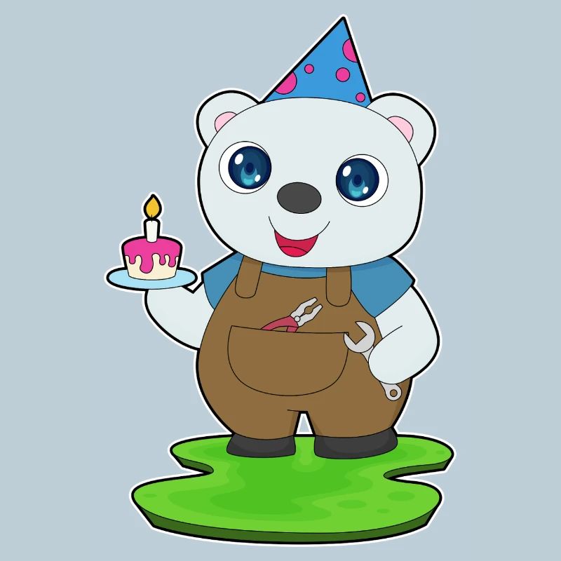 Eisbär Geburtstag Mechaniker