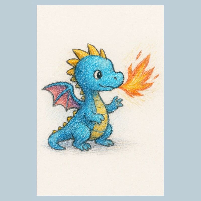 Étincelle du Dragon Bleu Souffle de Feu