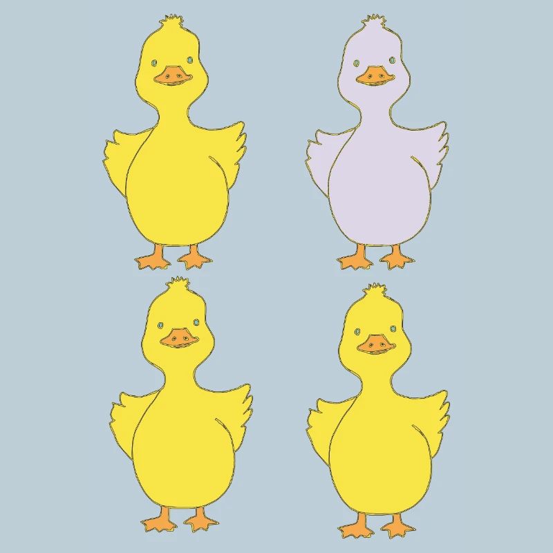 Four ducks one purple