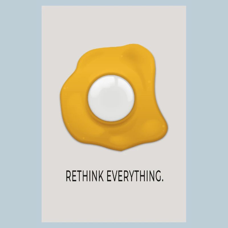 Affiche minimaliste d’œufs Rethink Everything