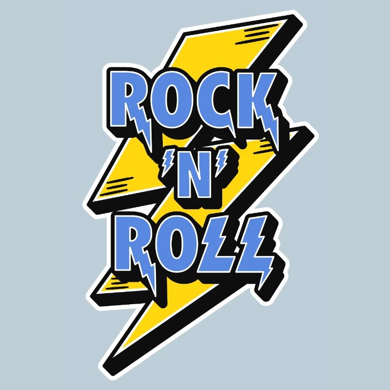 Rock'n'Roll-Logo mit Blitz