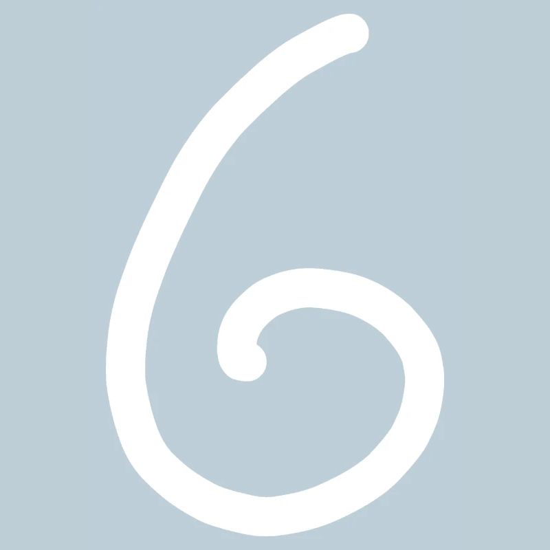 6 Numéro six numéro blanc anniversaire