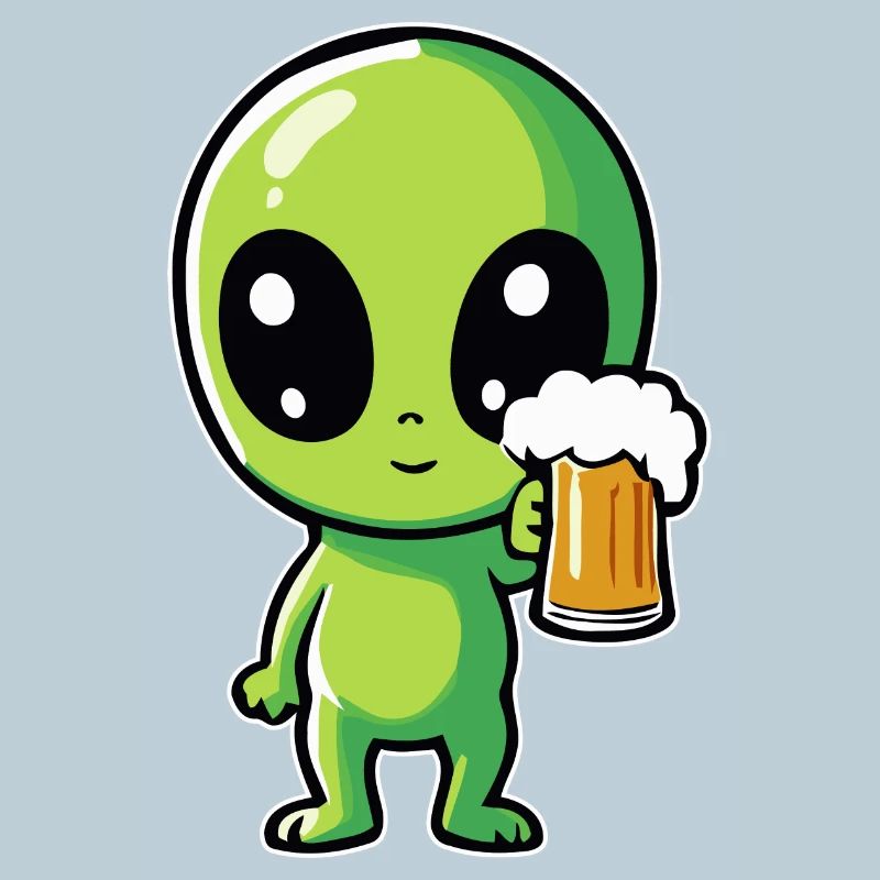 Alien mit Bier
