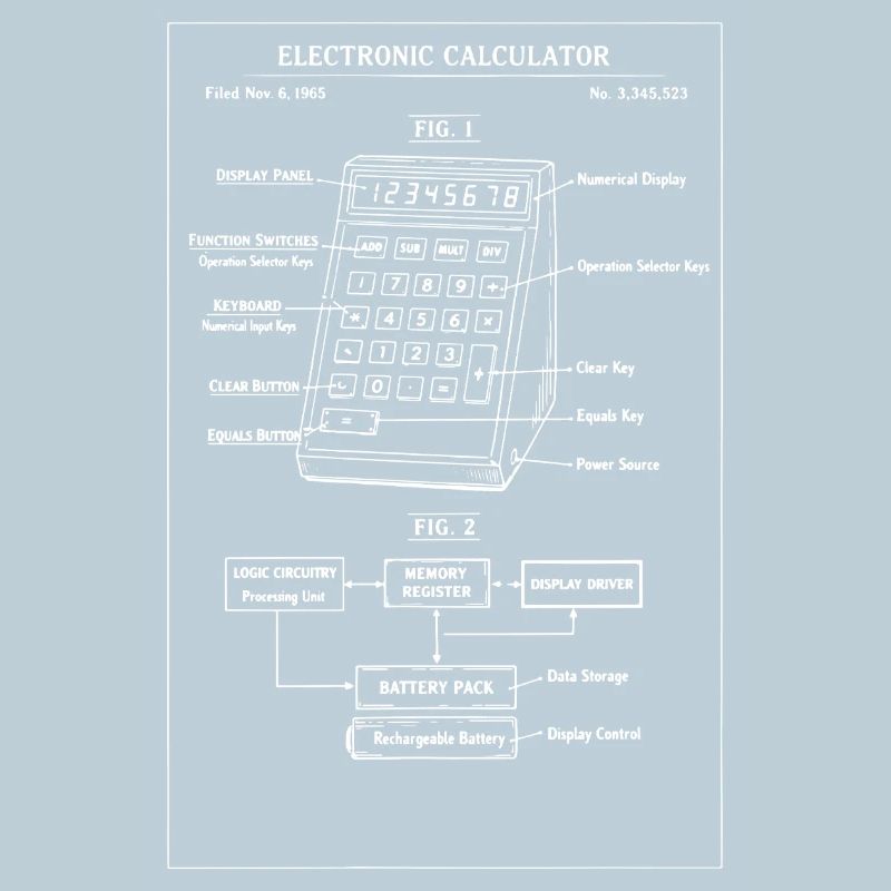Vintage Calculator Blueprint