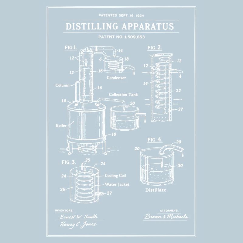 Distilling Blueprint Vintage Print