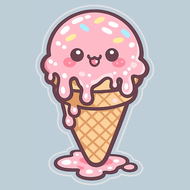 Kawaii Eiscreme mit Sprinkles