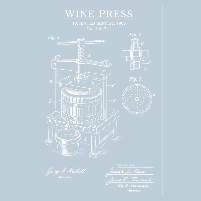 Plan directeur de presse à vin vintage