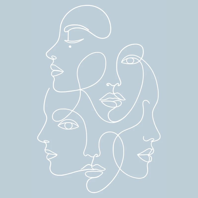 Minimalist One White Line Multi Face