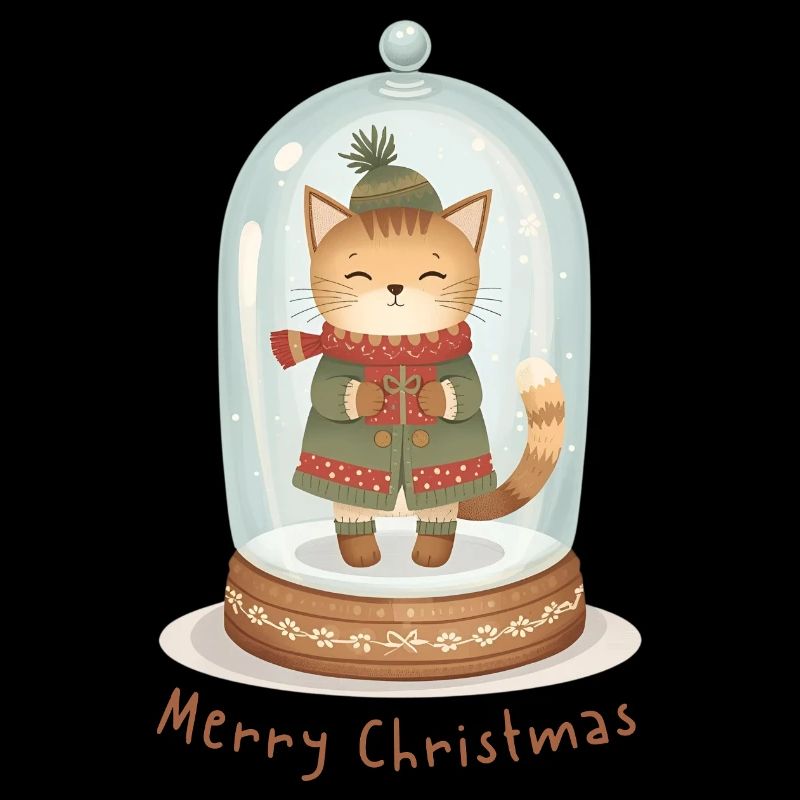 Boule à neige chat – Joyeux Noël