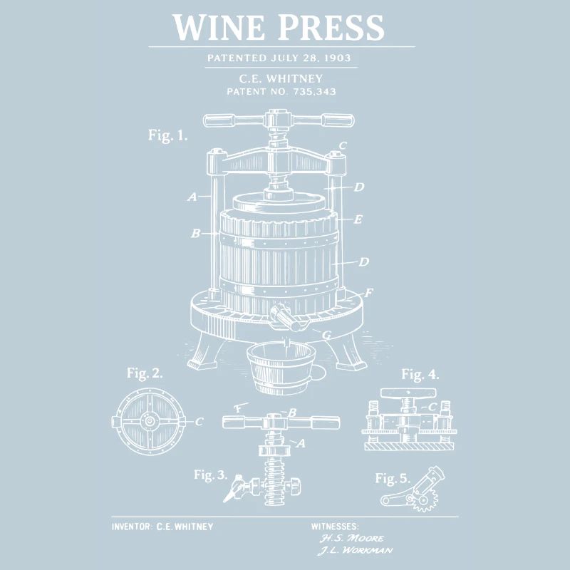 Plan de brevet pour presse à vin