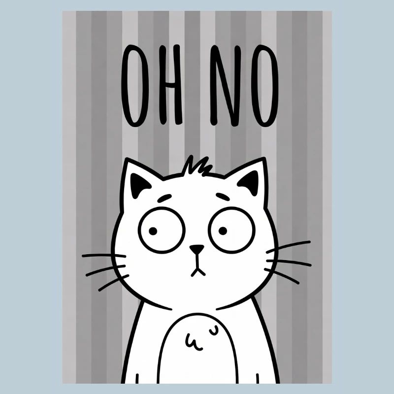 Oh No Cat with Stripe Background
