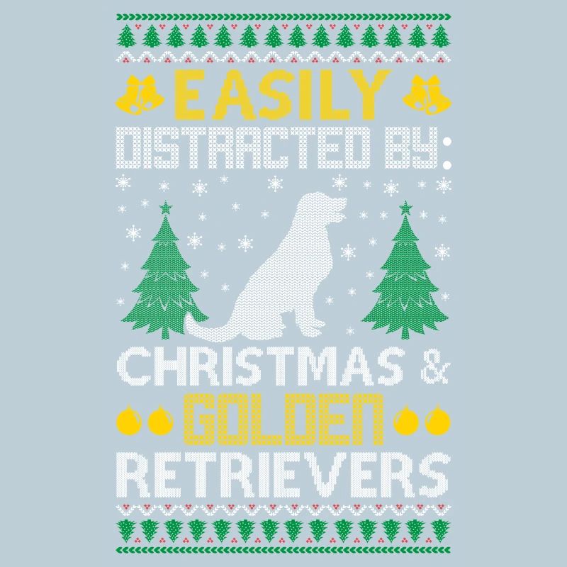 Easily Distracted Golden By Retriever Ugly Sweater