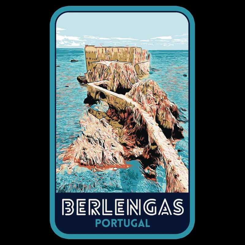 Illustration der Berlengas-Inseln, Peniche