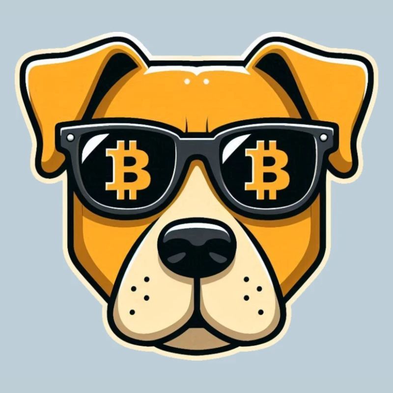 Cool dog with Bitcoin glasses