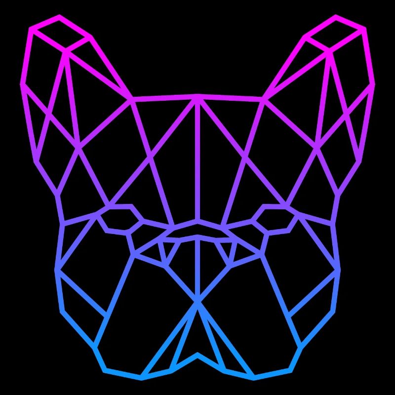 Bouledogue Français Logo polygonal grand